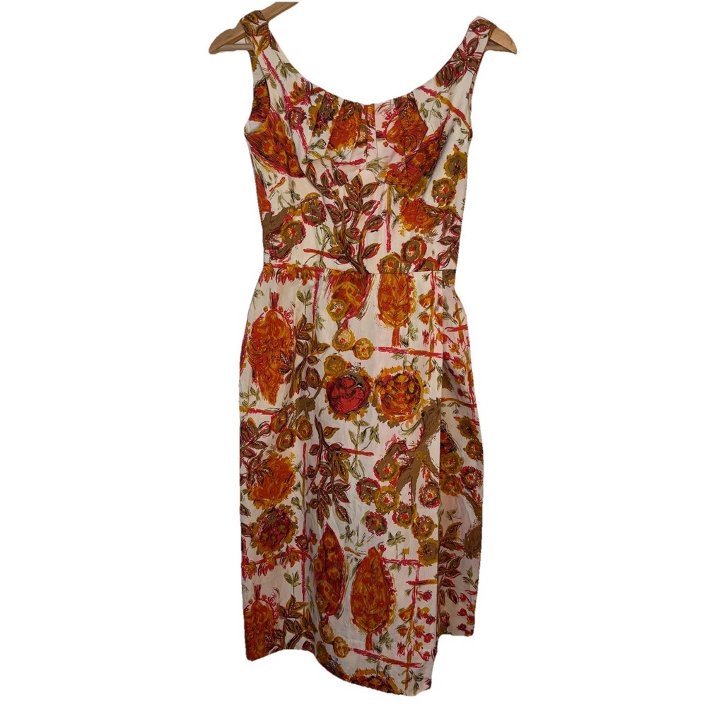 Vtg 60s Alexander Lipton California Sydney Garr Jumpsuit Floral‎ Tropical Dress